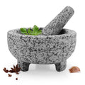 Mortar and Pestle Set,Unpolished Granite Grinder Bowl 6 Inch - 2 Cups for Herbs Pesto Pastes Seasonings Grinder,Guacamolemortar and Pestle,With Non-Slip Mats