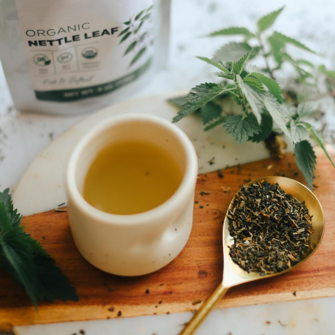 Organic Stinging Nettle 4 Oz. (113G), USDA Certified Organic Nettle Leaf Tea, Ortiga, Stinging Nettles Leaf, Cut & Sifted