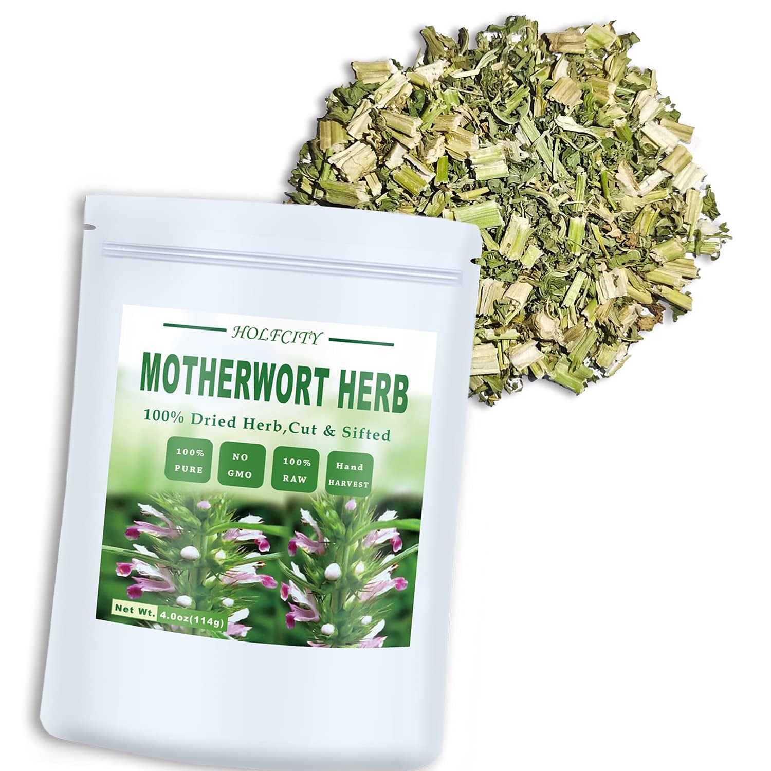 Dried Motherwort Herb, 4.0Oz(114G), Cut & Sifted, 100% Natural Motherwort