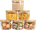 15Oz Glass Food Storage Jars, Glass Jars with Bamboo Lids, Kitchen Storage Jars, Set of 6, Canisters with Airtight Lids for Spice, Coffee, Cookie, Pantry Organizers