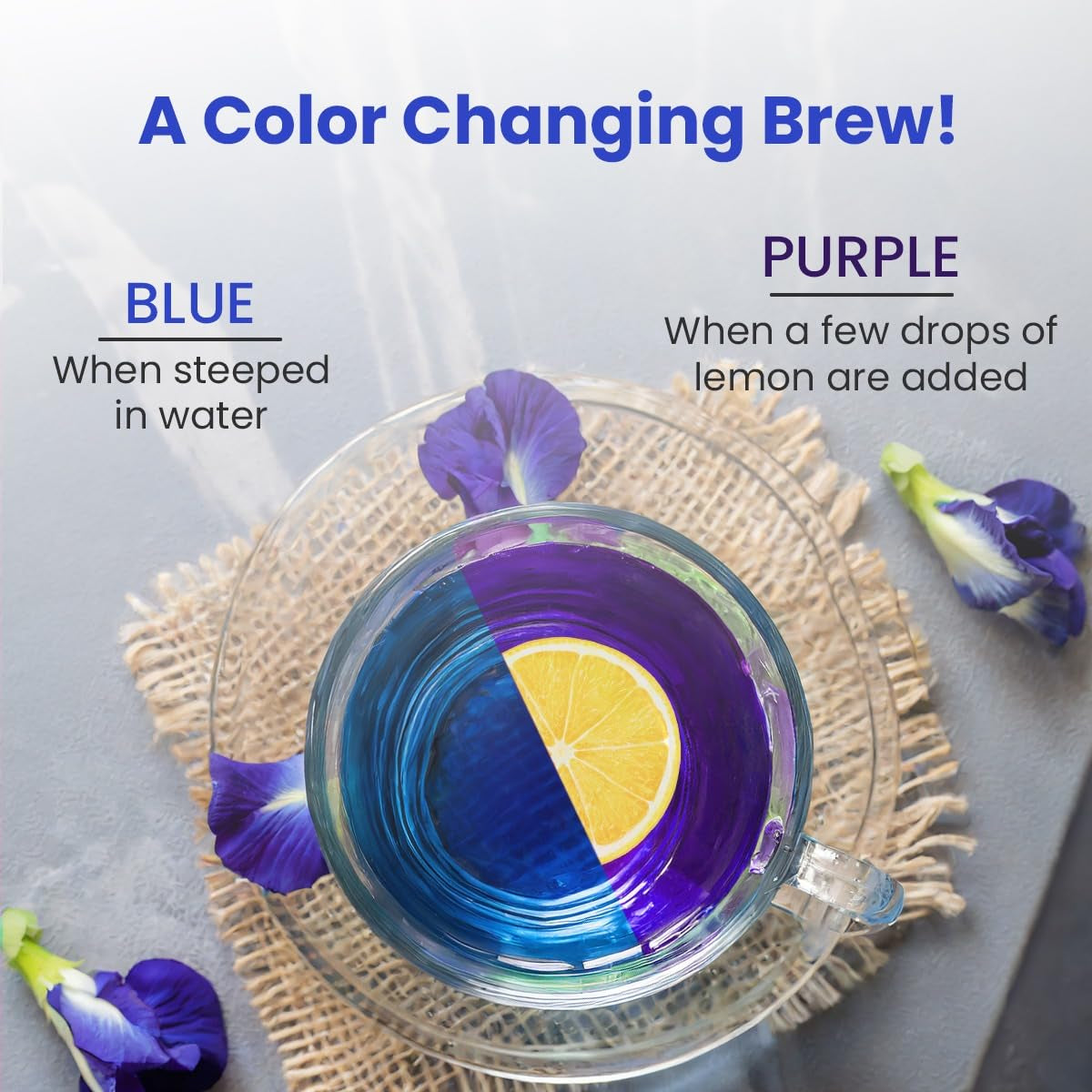 - Butterfly Pea Flower Tea - 2.11 Oz (150+ Cups) | Antioxidant Rich | Chemical Free - Herbal Tea - Caffeine Free - Non Bitter - No Preservatives | Zipper Pack