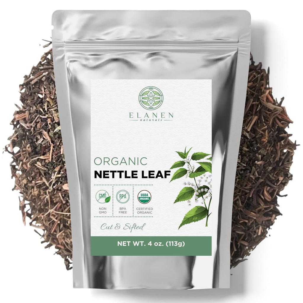 Organic Stinging Nettle 4 Oz. (113G), USDA Certified Organic Nettle Leaf Tea, Ortiga, Stinging Nettles Leaf, Cut & Sifted
